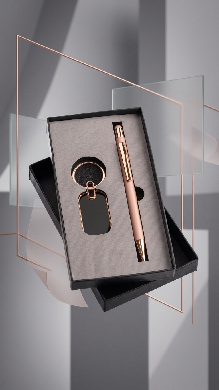 CGS-2504 Customised Rose Gold Business Gift Combo