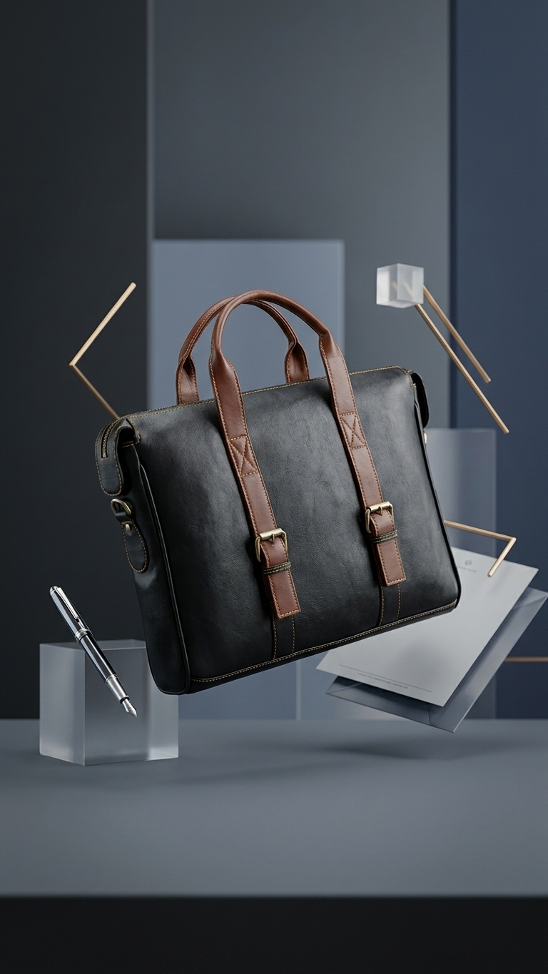 GG-7067 Dual Tone Leatherette Office Bag with Custom Branding