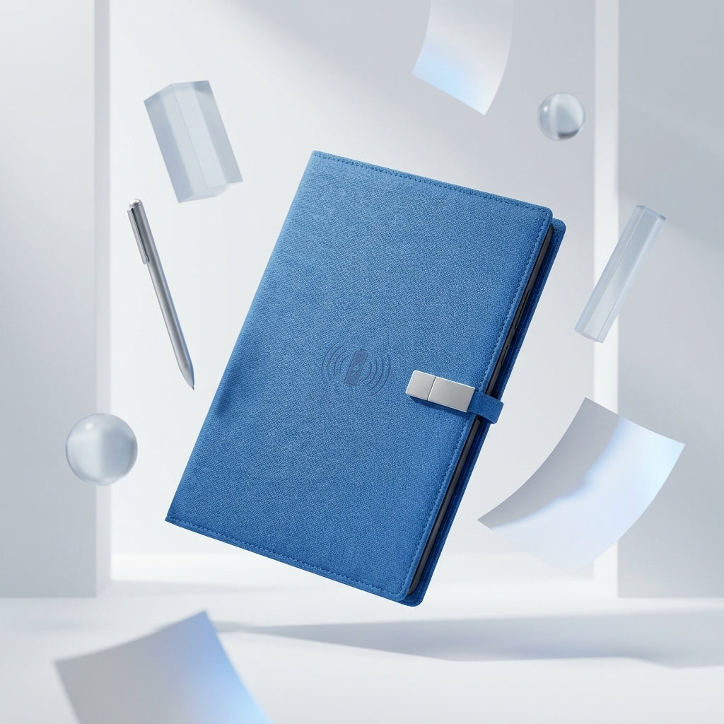 GGP11 - Premium 8000mAh Wireless Charging Power Bank Notebook with 16GB USB Pen Drive