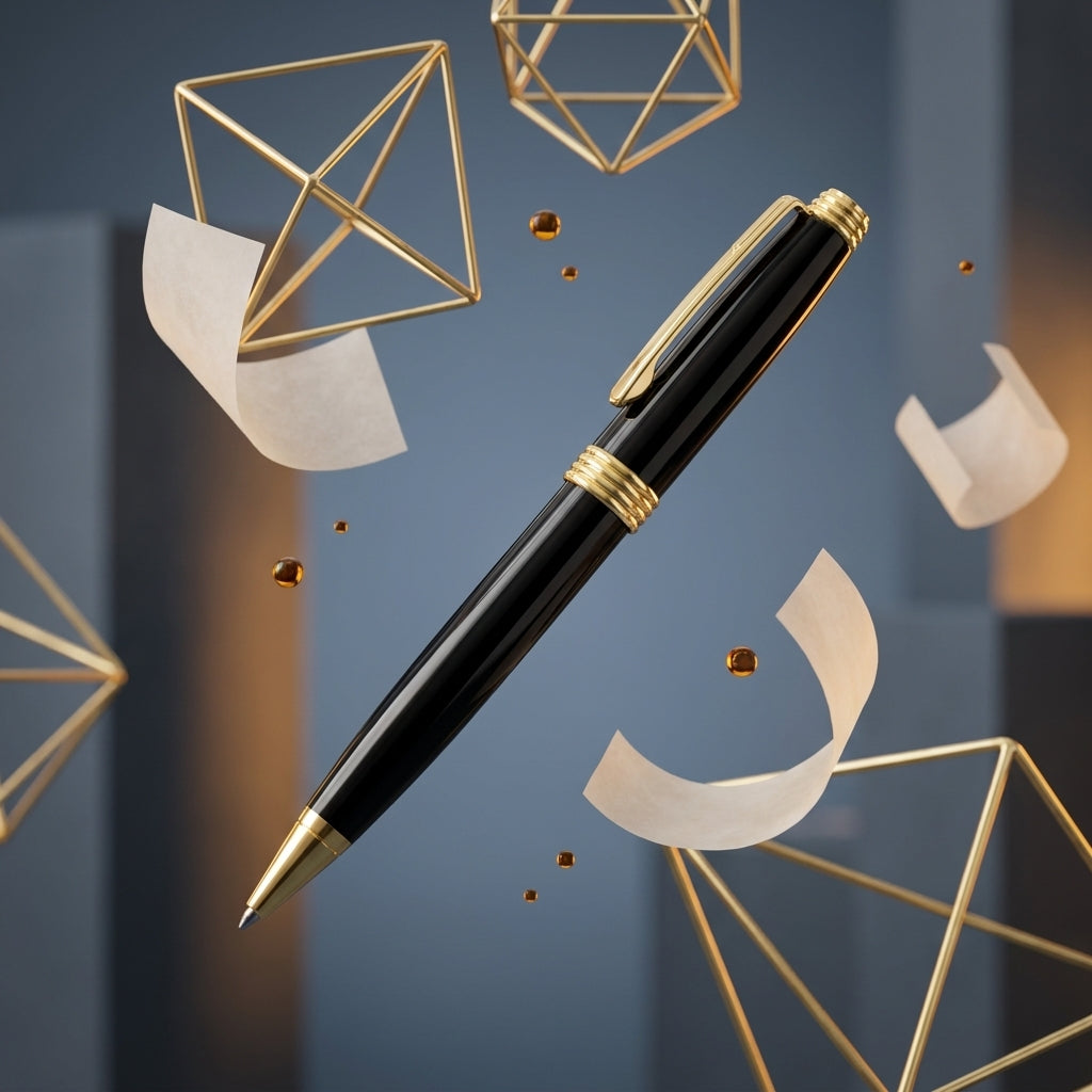 P-2514 Black & Gold Heavy Premium Metal Executive Pen with Custom Branding