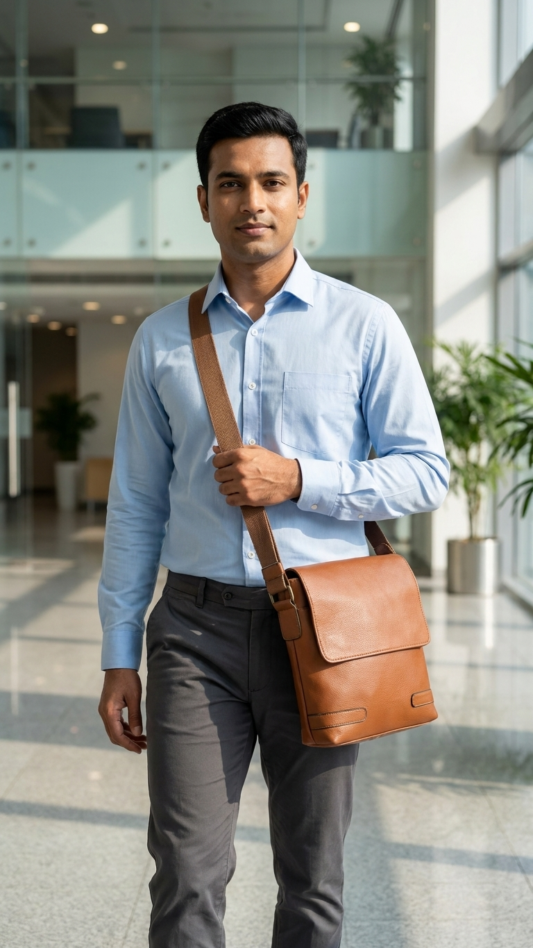 GG-7213 Premium Tan Sling Bag with Custom Branding