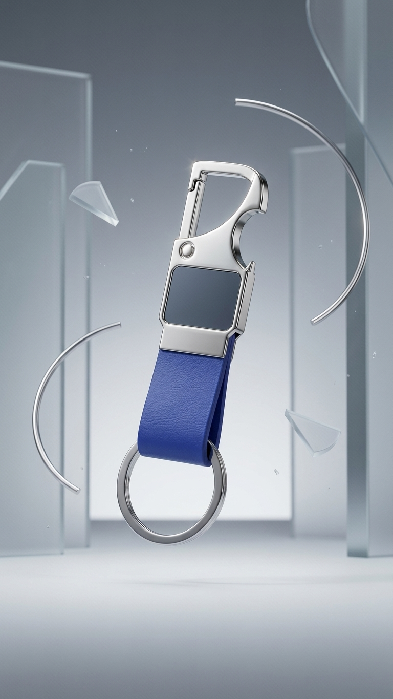 KC-2510 Premium Blue Keychain with Hook & Custom Branding