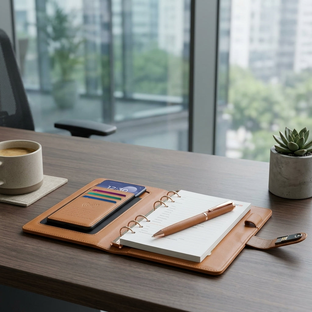 GGP32 - Premium A6 Notebook with 10000mAh Power Bank & 16GB USB Pen Drive