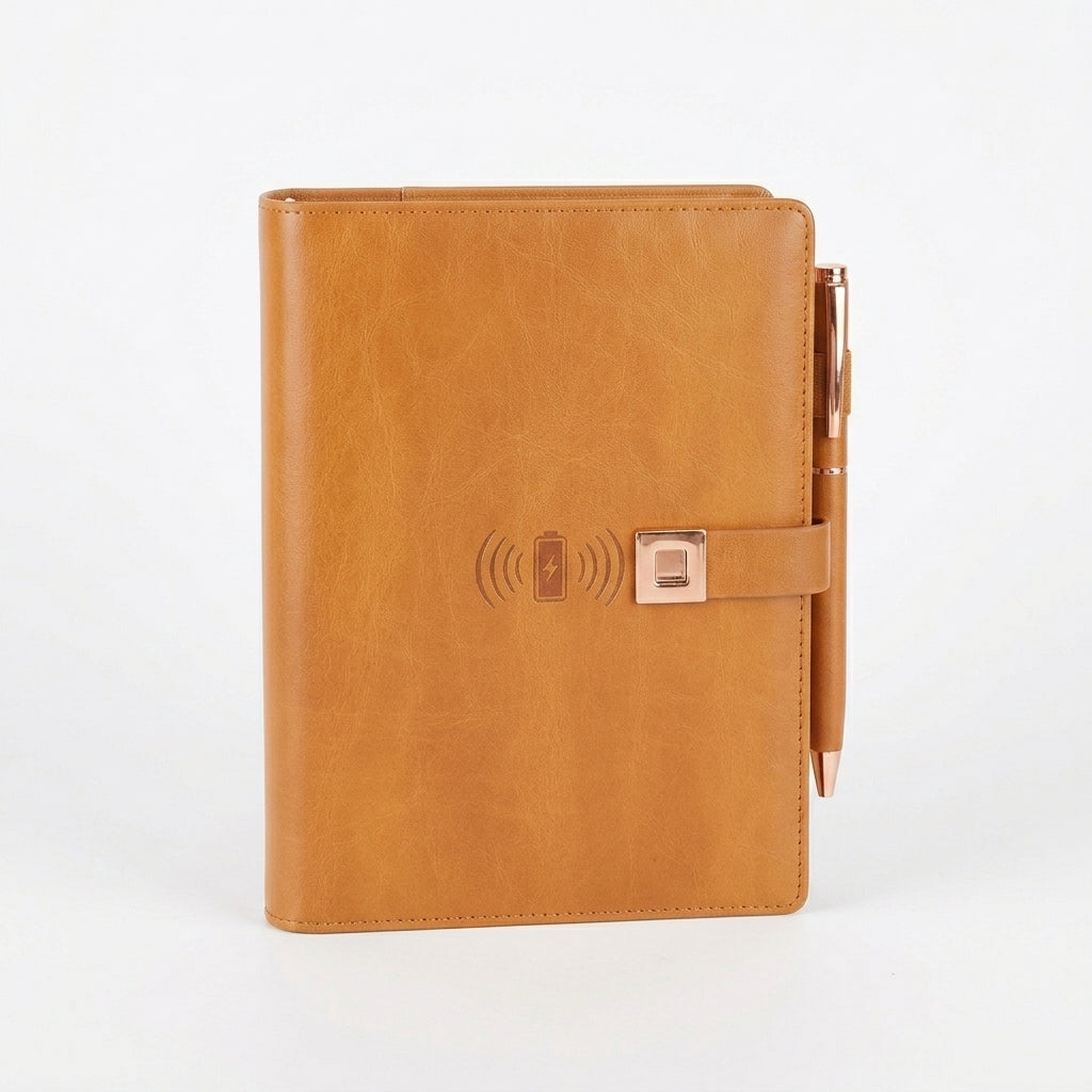 GGP5 - Premium 10000mAh Wireless Charging Power Bank Diary with Gift Box & Custom Logo Branding
