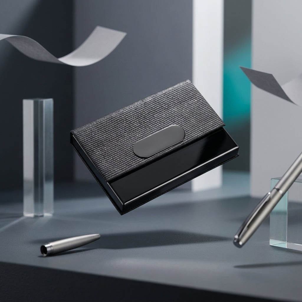 NV-2508 Premium Grey Card Holder with Custom Branding