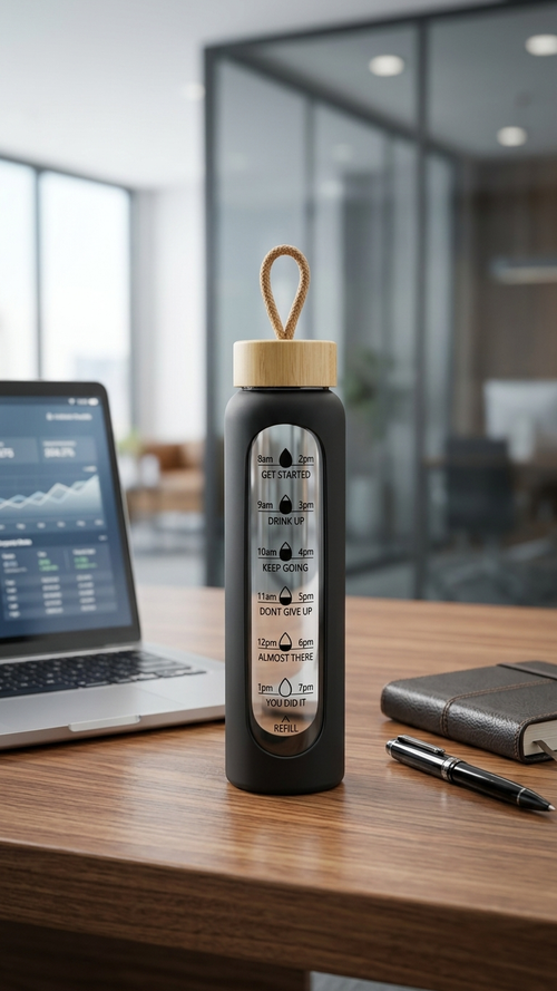 1000ml Motivational Time Marker Water Bottle | Daily Hydration Bottle | Corporate Wellness Gift