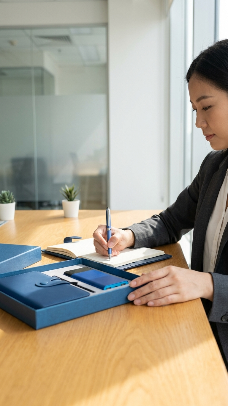 GG907 Premium A6 Notebook, 10000mAh Power Bank & Pen Gift Set