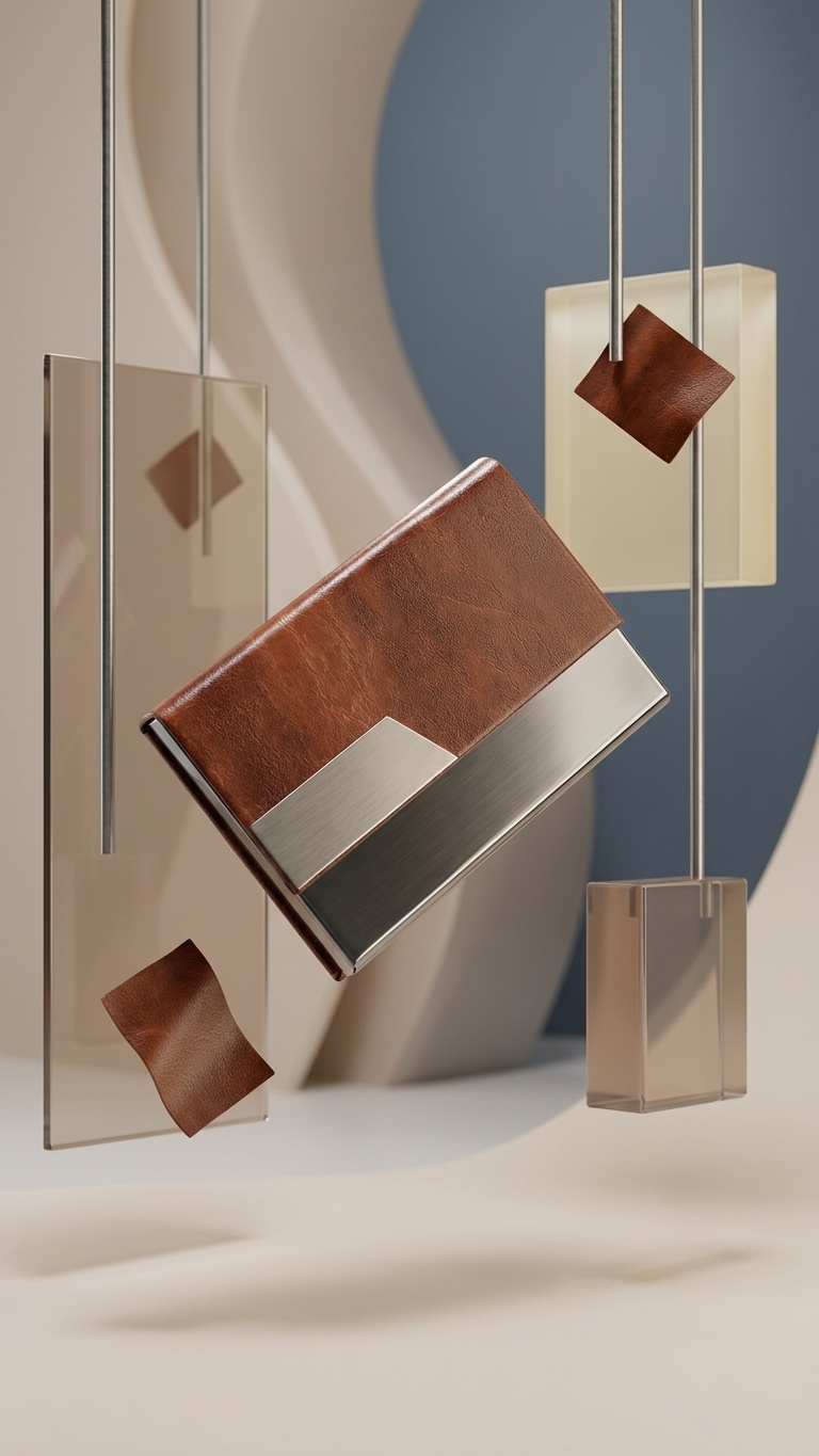 NV-2509 Premium Brown Card Holder with Custom Branding