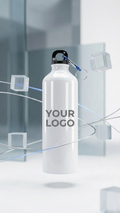 750ml Aluminium Sports Bottle with Carabiner | Custom Logo Branding