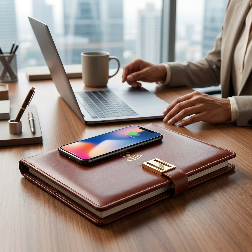 GGP13 - Premium 10000mAh Wireless Charging Notebook Folder