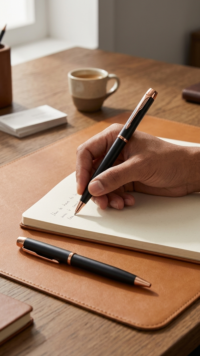 P-2509 Black & Rose Gold Premium Metal Executive Pen with Custom Branding