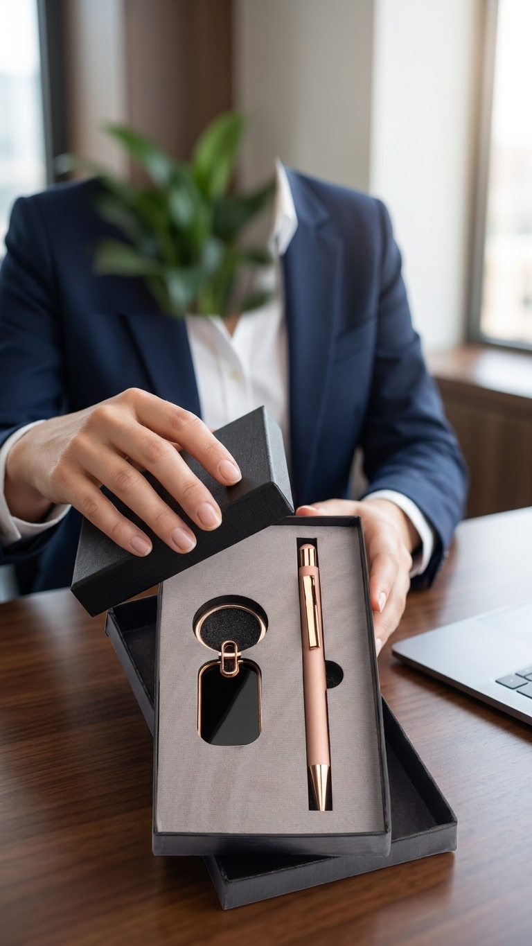 CGS-2504 Customised Rose Gold Business Gift Combo