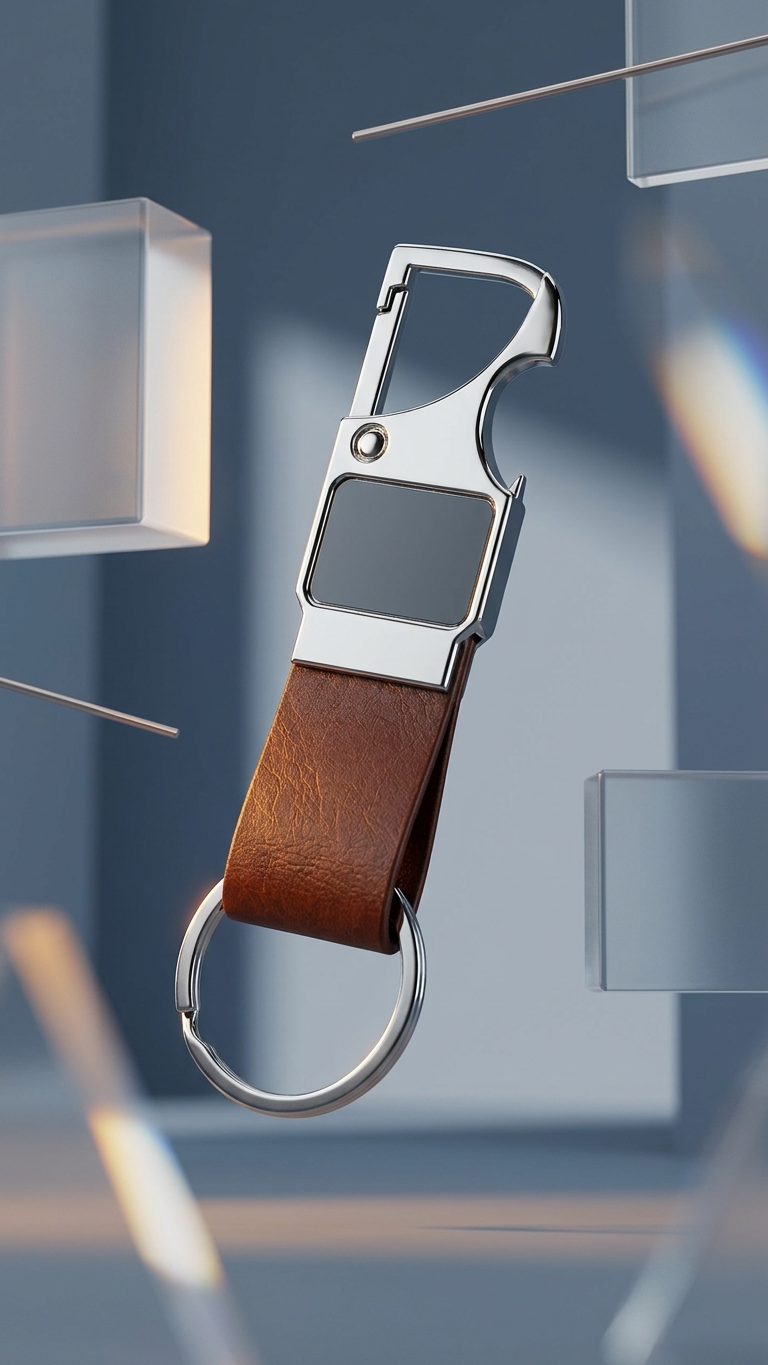 KC-2509 Premium Brown Keychain with Hook & Custom Branding