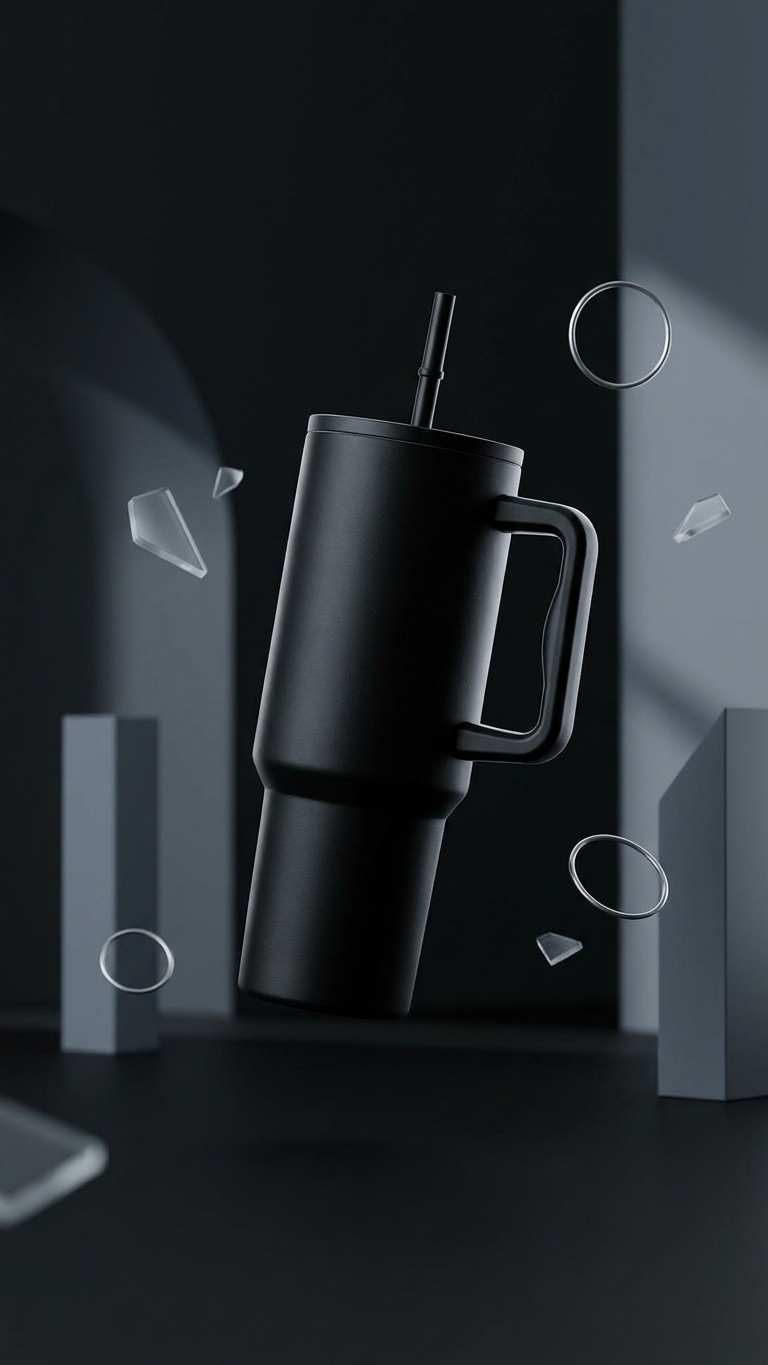 Premium 1200ml Insulated Travel Tumbler with Straw & Handle (Stanley Style)