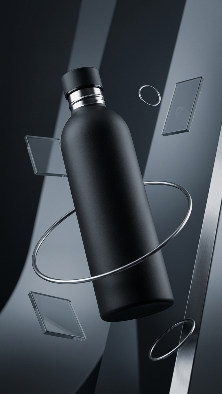 Premium Matte Black Stainless Steel Vacuum Flask Bottle | Customized Executive Corporate Gift