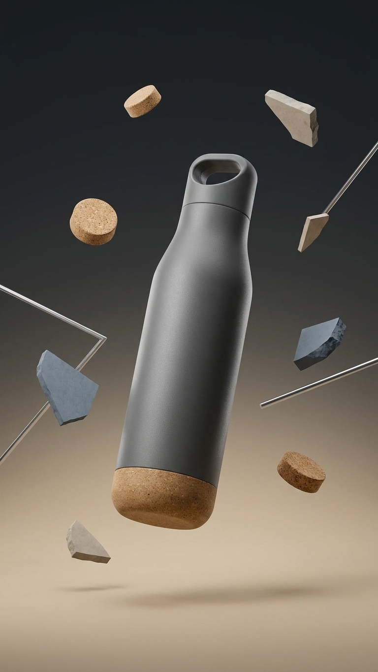 Premium Cork Bottom Vacuum Insulated Water Bottle | Executive Corporate Gift Bottle