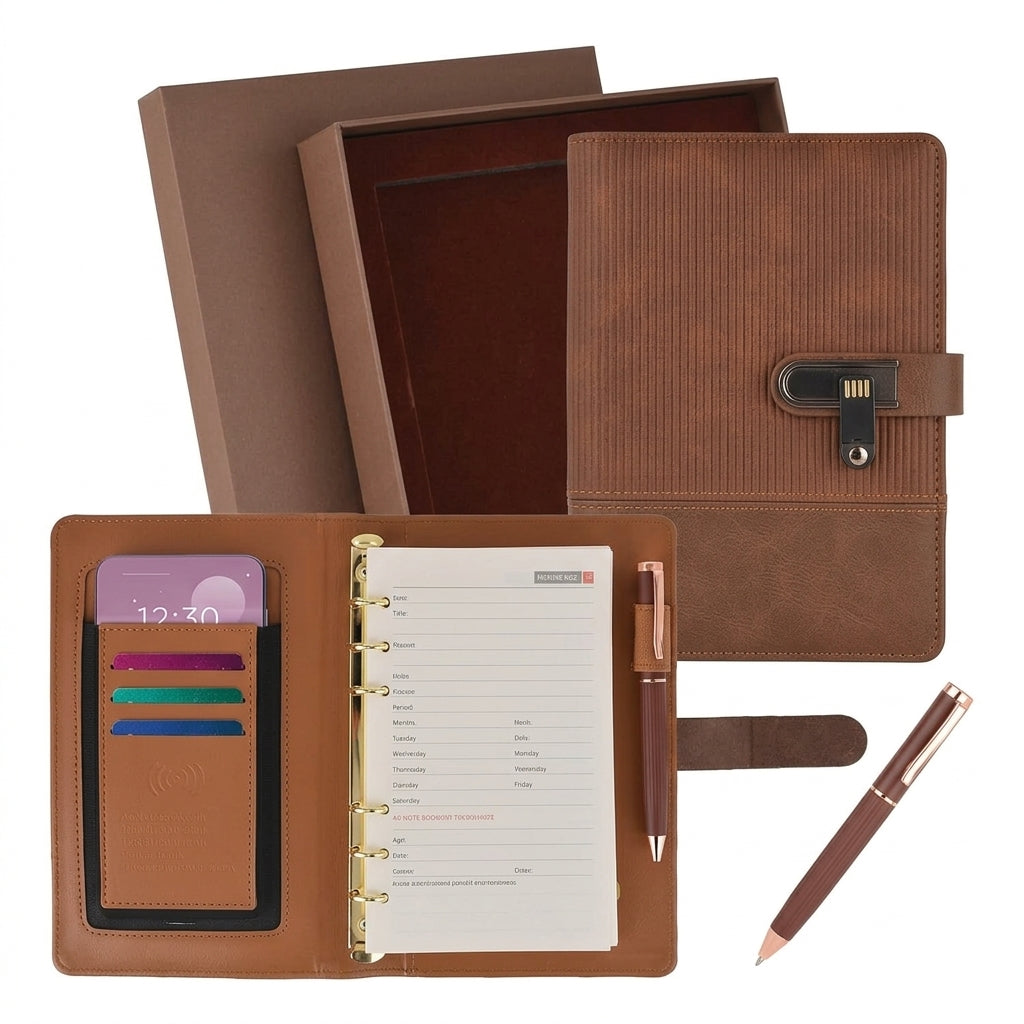 GGP32 - Premium A6 Notebook with 10000mAh Power Bank & 16GB USB Pen Drive