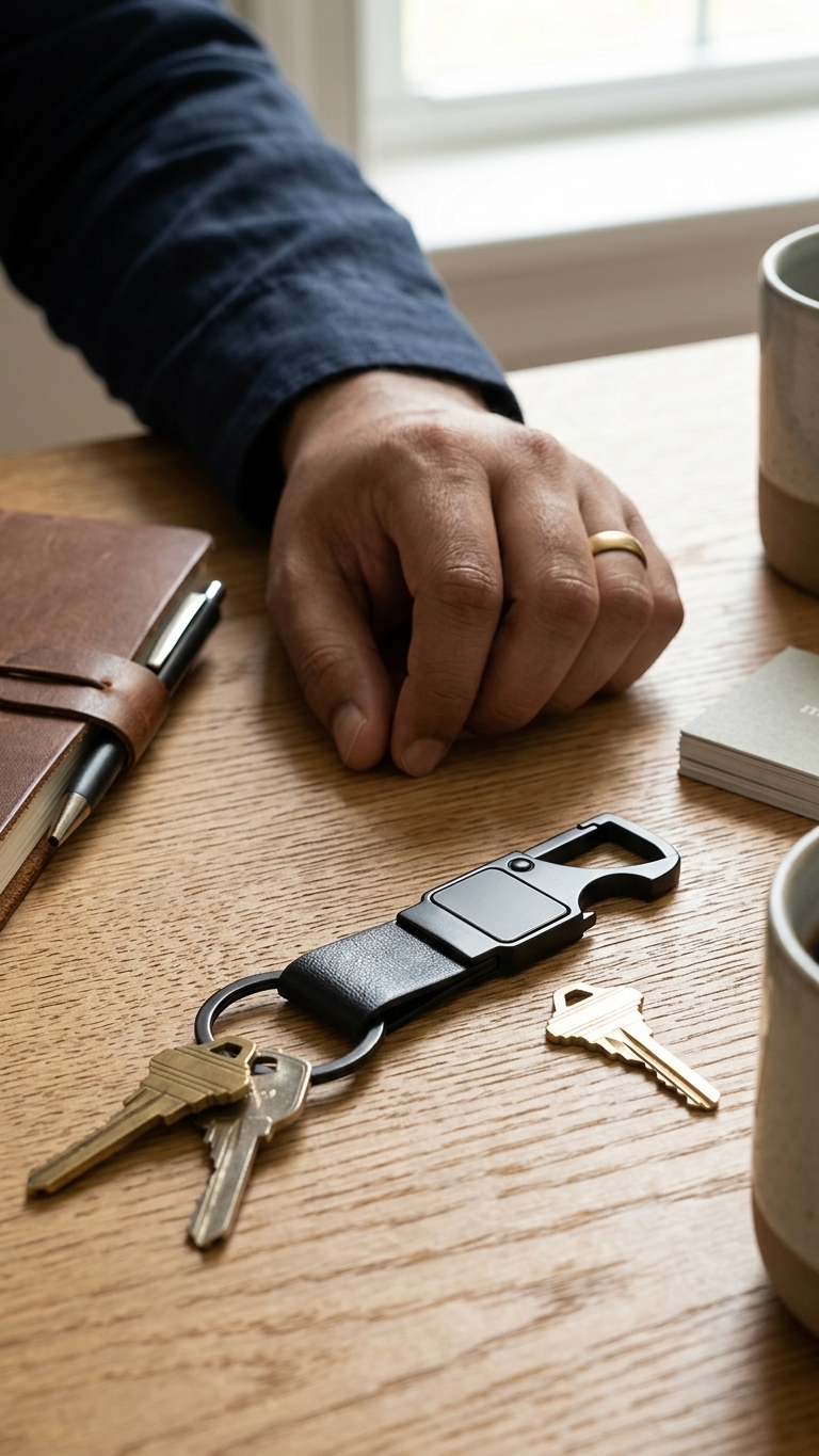 KC-2513 Premium Black Metal Keychain with Hook & Custom Branding
