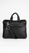 GG-7069 Premium Black Leatherette Office Bag with Custom Branding