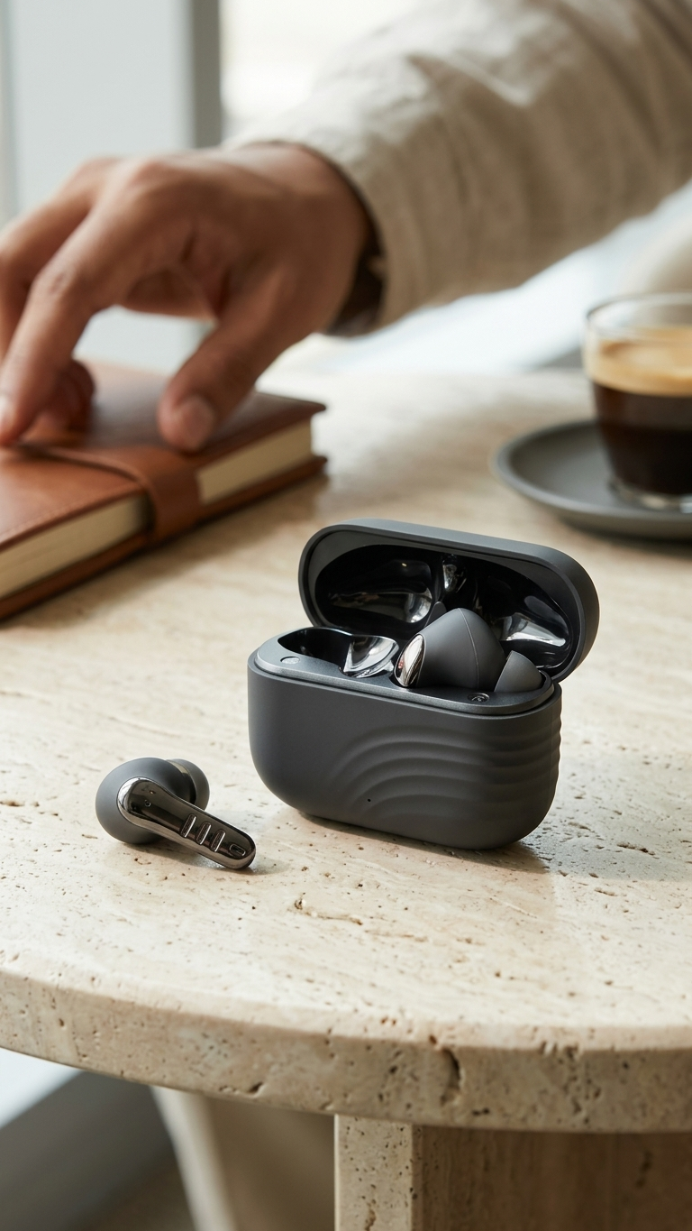 TWS003 Premium Metallic Wireless Earbuds with Custom Branding
