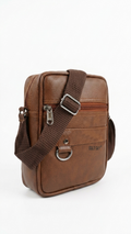 GG-7220 Premium Brown Sling Bag with Matching Zipper & Custom Branding