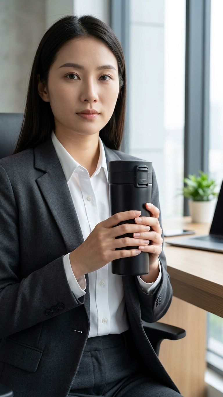 Vacuum Insulated Travel Coffee Mug | Push Lock Lid | Corporate Branding