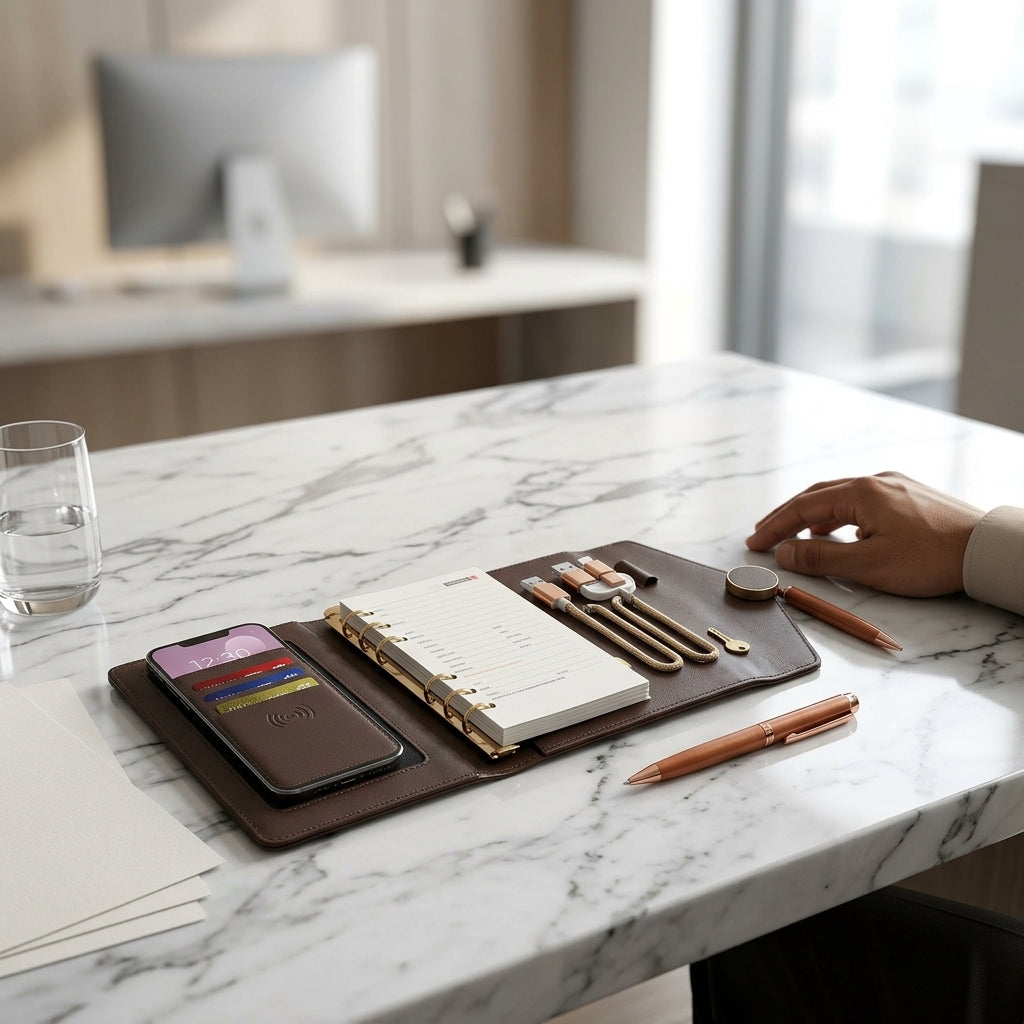 GGP31 - Premium A6 Wireless Charging Notebook with 10000mAh Power Bank