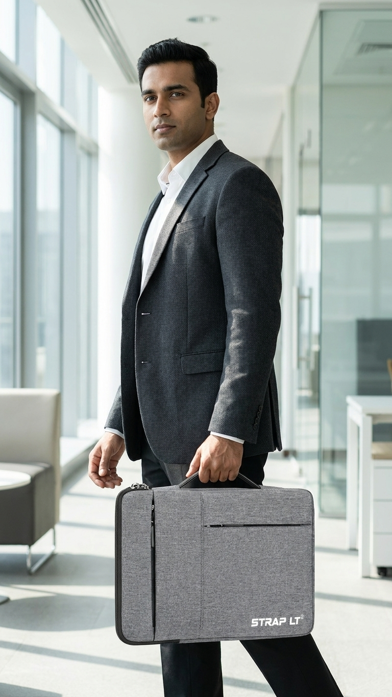 GG-7786 Premium Grey Laptop Sleeve with Custom Branding