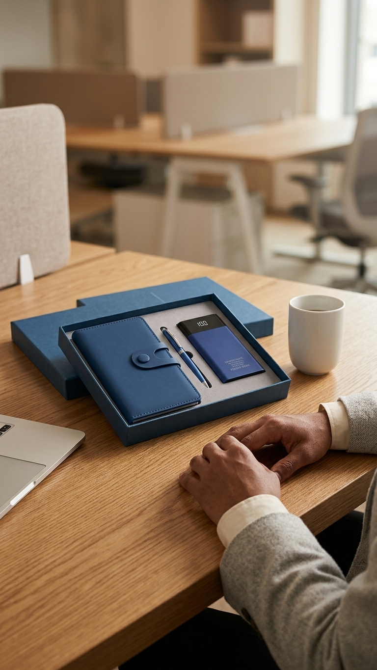 GG907 Premium A6 Notebook, 10000mAh Power Bank & Pen Gift Set