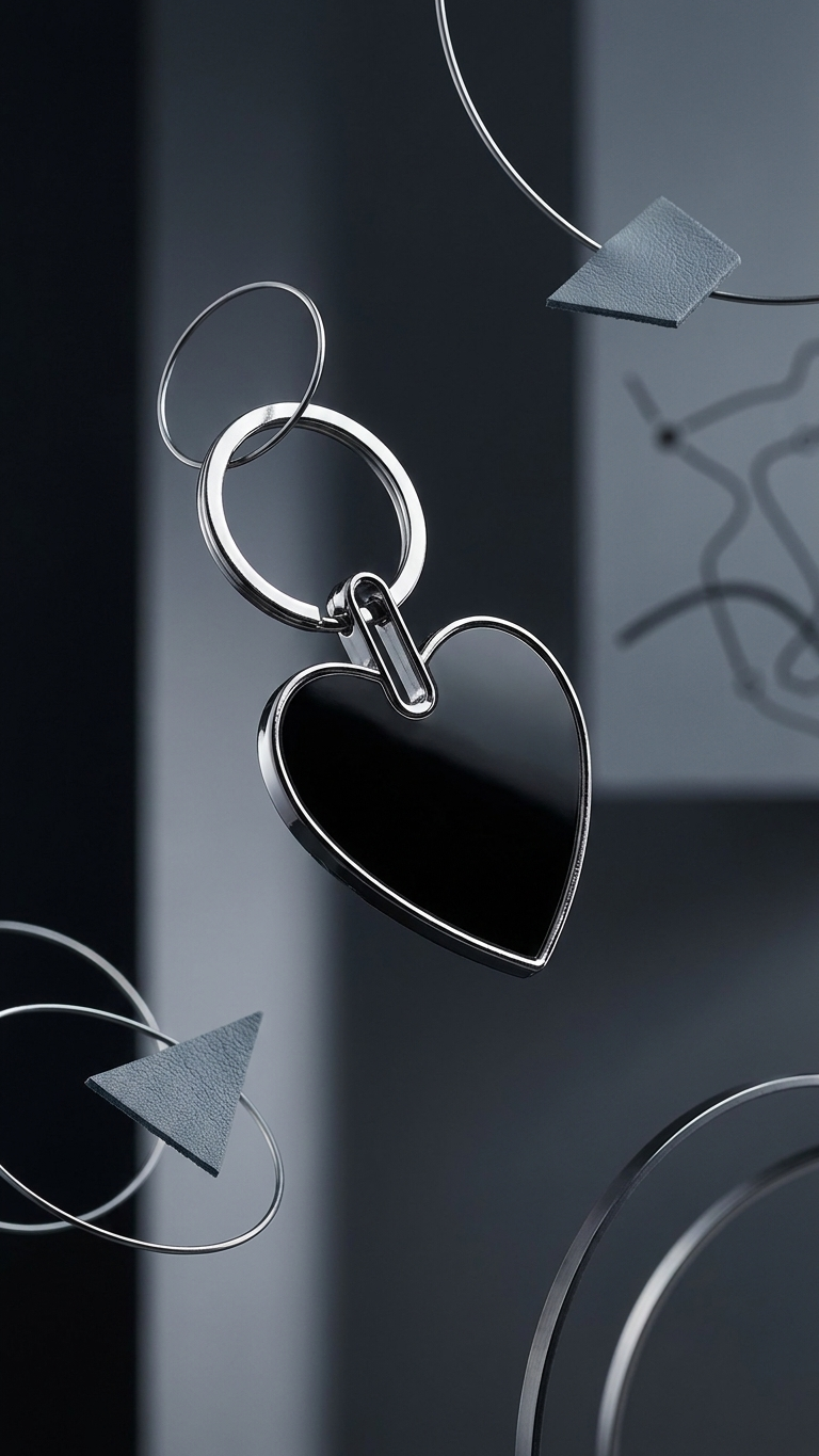 KC-2506 Premium Heart Shaped Metal Keychain with Custom Branding