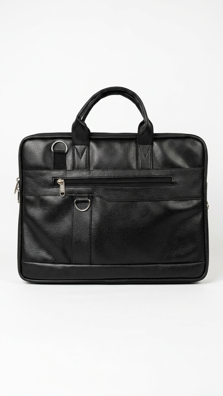 GG-7081 Executive Black Leatherette Office Bag with Custom Branding