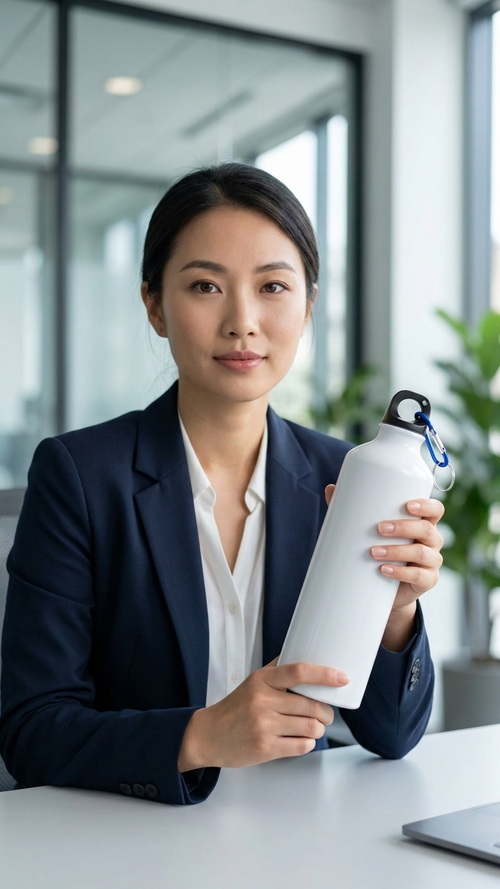 750ml Aluminium Sports Bottle with Carabiner | Custom Logo Branding