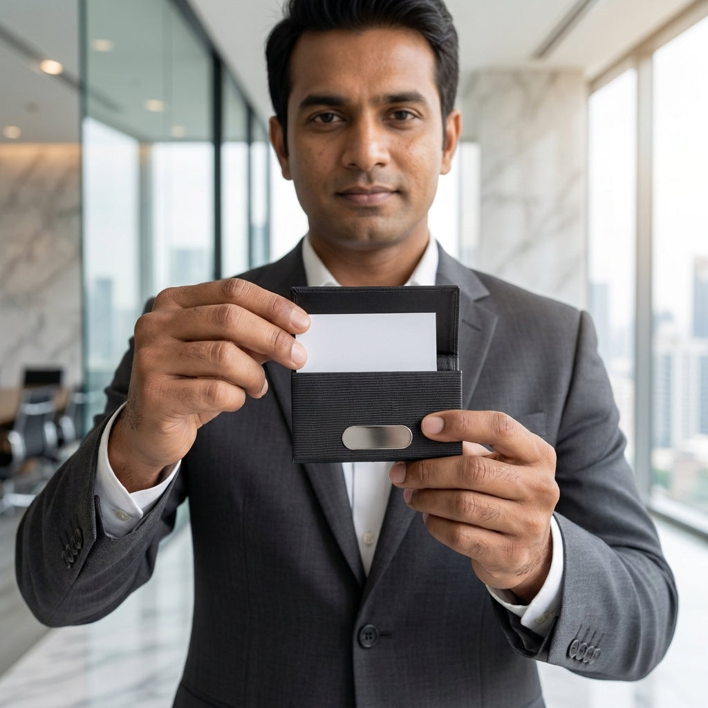 NV-2508 Premium Grey Card Holder with Custom Branding