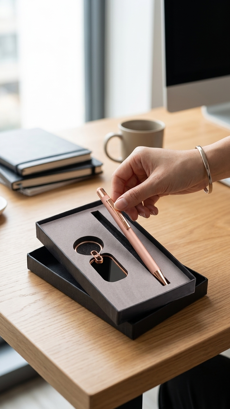 CGS-2504 Customised Rose Gold Business Gift Combo