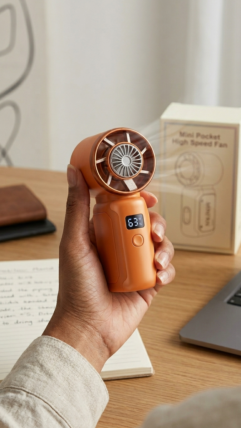 FAN001 Premium Cooling Turbo Fan with Digital Display & Custom Branding