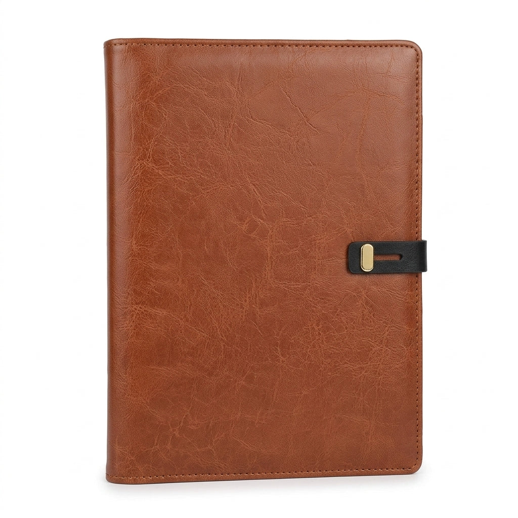 GGP17 - Executive 8000mAh Power Bank Notebook Folder with Phone Stand